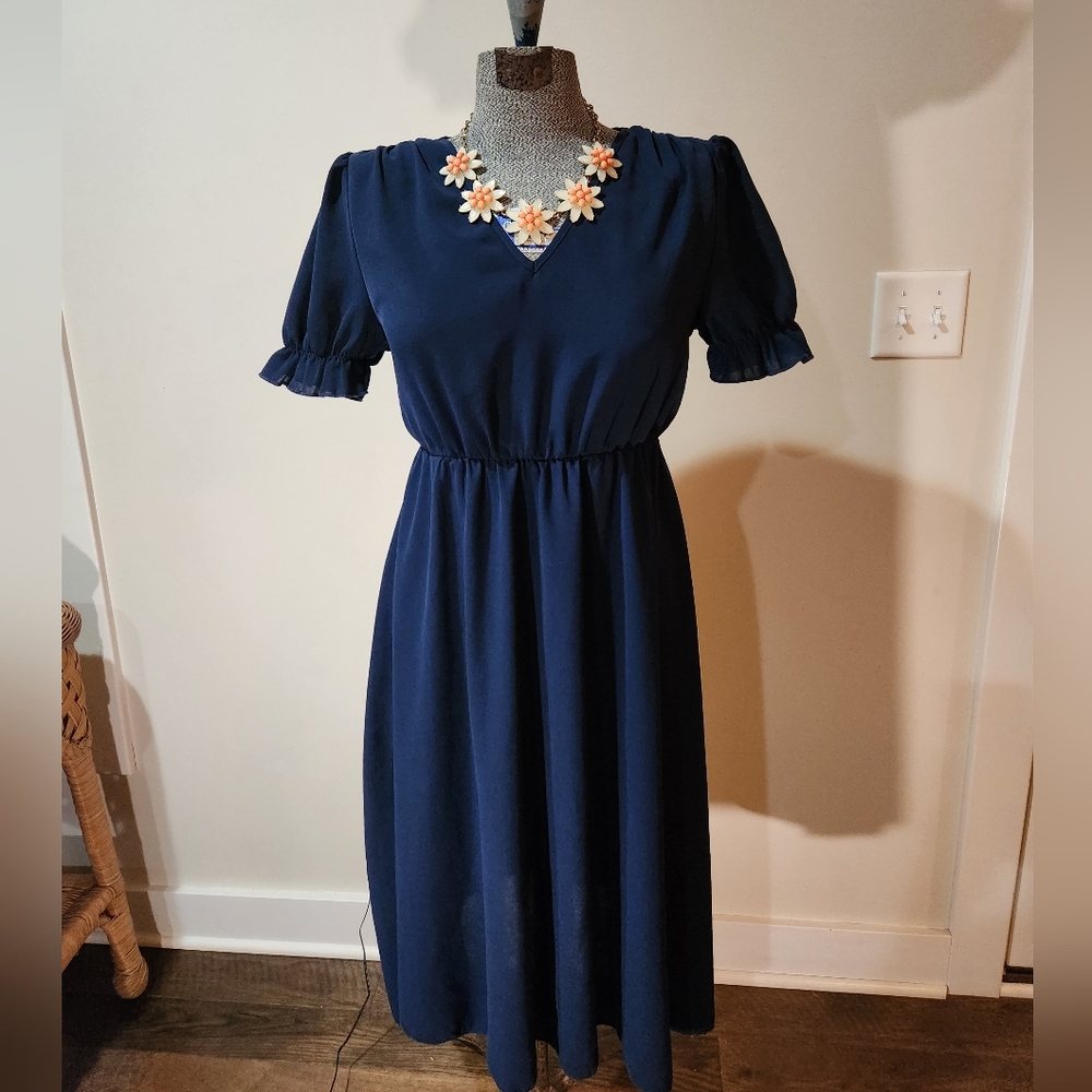 SHEIN SIZE MEDIUM NAVY BLUE DRESS